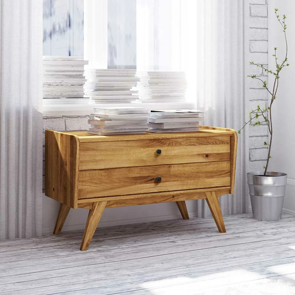 100x61x50 Midcentury Holzkommode Aus Wildeiche - Hardus – Bild 2