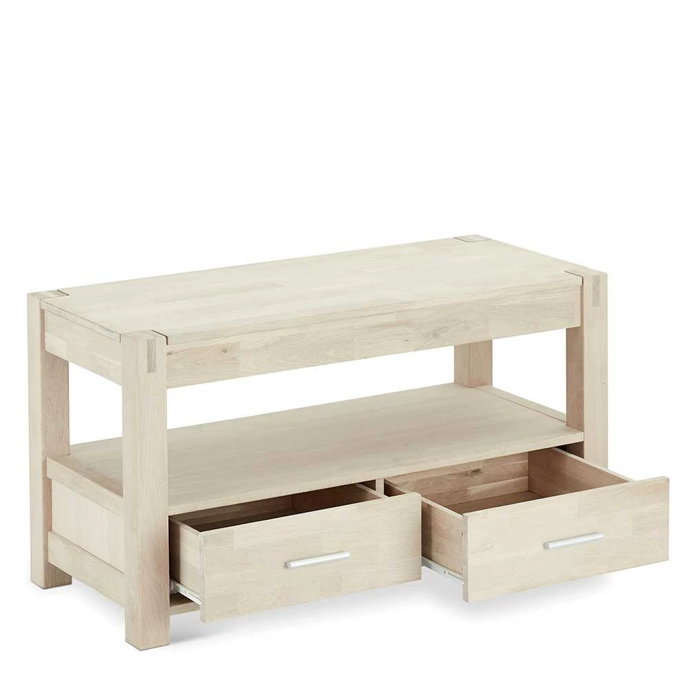 102x55x45 TV Lowboard In Eiche Bianco - Neclos – Bild 3