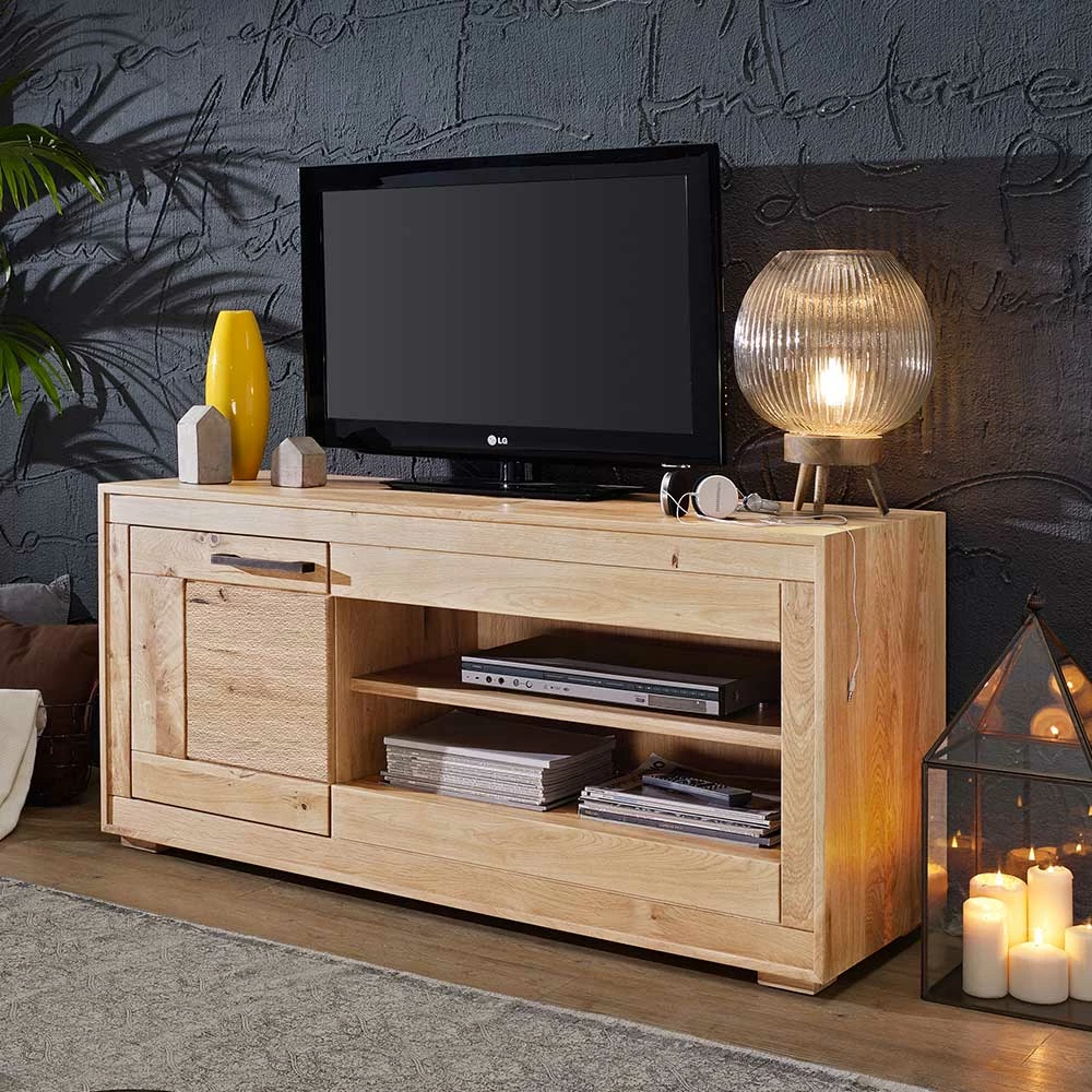 130x62x46 cm TV Board aus Wildeiche Hell - Emigoa 130x62x46 Cm TV Board Aus Wildeiche Hell - Emigoa -Troncon Shop 130x62x46 cm tv board aus wildeiche hell geoelt 1 tuerig emigoa 01