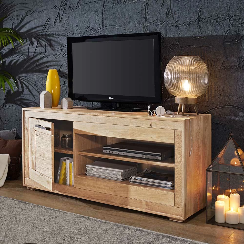 130x62x46 cm TV Board aus Wildeiche Hell - Emigoa 130x62x46 Cm TV Board Aus Wildeiche Hell - Emigoa -Troncon Shop 130x62x46 cm tv board aus wildeiche hell geoelt 1 tuerig emigoa 02