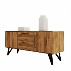 136x61x45 Kombi-Kommode Aus Wildeiche & Stahl - Mandirov