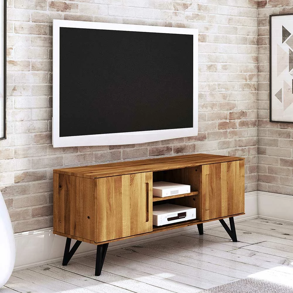 136x61x45 TV Element Aus Massiver Wildeiche - Mandirov – Bild 3