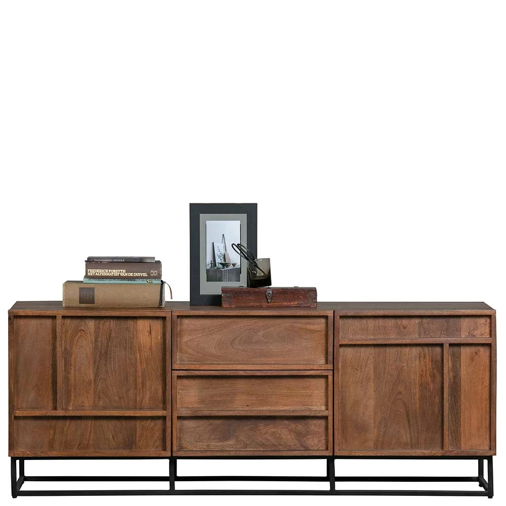 140x54x42 Schrank Aus Mango Holz Mit Bügelgestell - Stuva – Bild 2