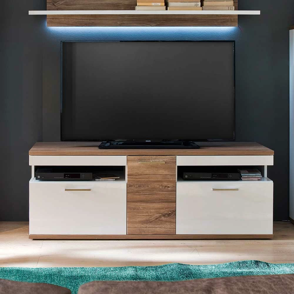 150 Cm Breites TV Board In Weiß Glanz - Icadro – Bild 2