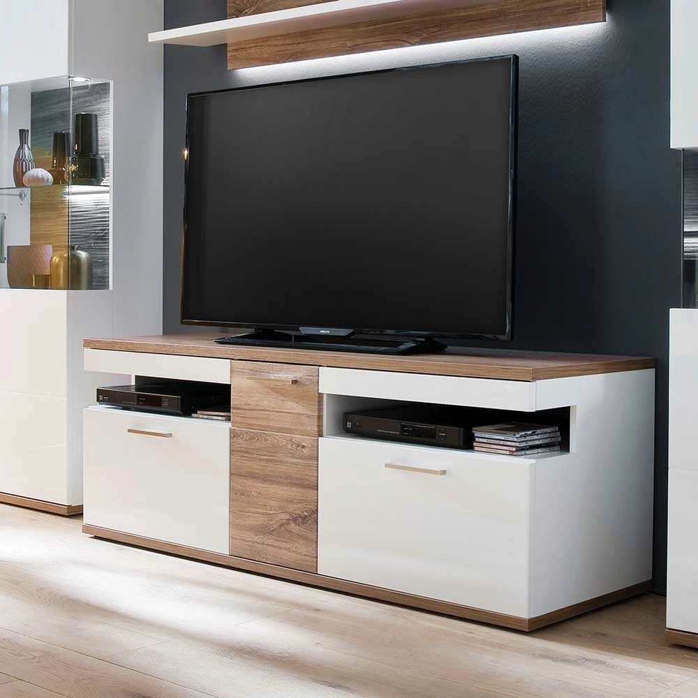 150 Cm Breites TV Board In Weiß Glanz - Icadro – Bild 3