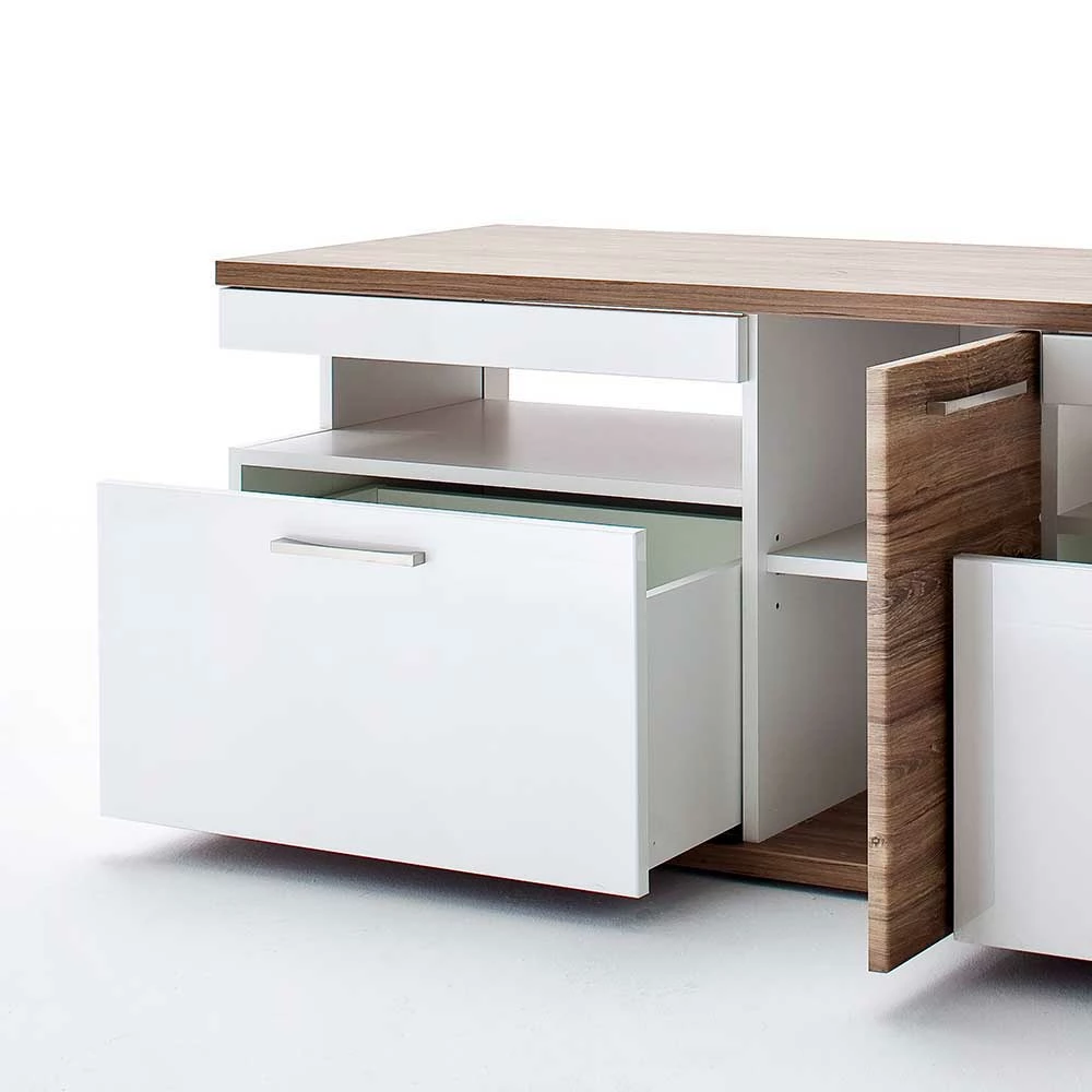 150 Cm Breites TV Board In Weiß Glanz - Icadro – Bild 6