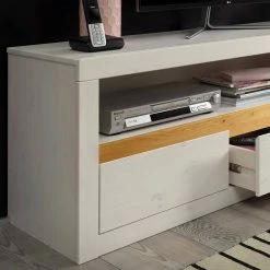 160x55x42 Cm TV Lowboard Aus Holz In Weiß - Meuvrun 5 160x55x42 Cm TV Lowboard Aus Holz In Weiß - Meuvrun -Troncon Shop 160x55x42 cm tv lowboard aus holz in weiss eichefarben kiefer meuvrun 03