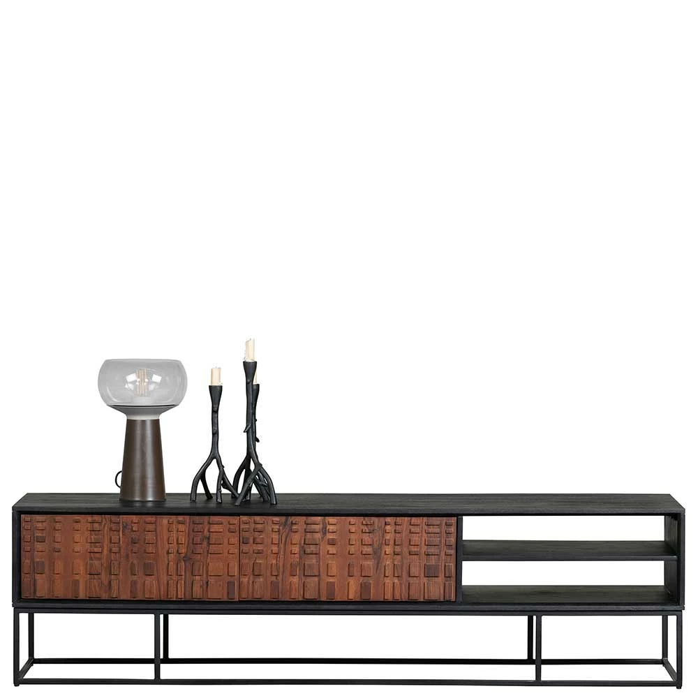 175x46x43 Designer Lowboard In Nussbaum & Schwarz - Andy – Bild 2