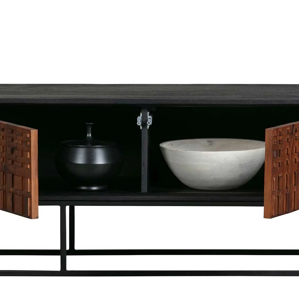 175x46x43 Designer Lowboard In Nussbaum & Schwarz - Andy – Bild 5