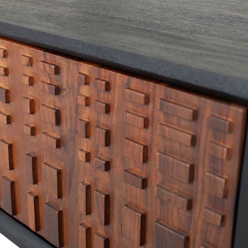 175x46x43 Designer Lowboard In Nussbaum & Schwarz - Andy – Bild 6