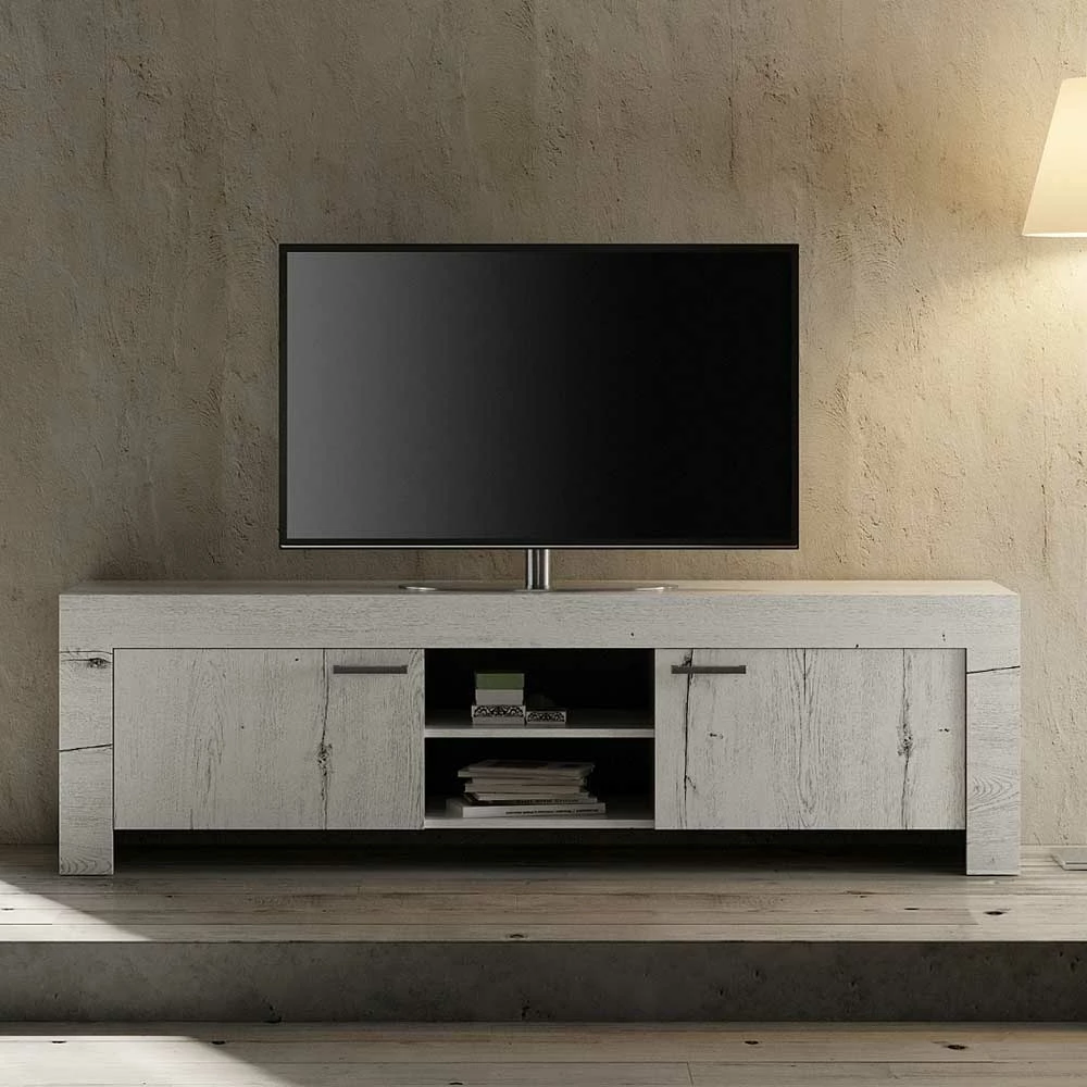 180cm TV Lowboard In Weißeiche - Izento – Bild 2