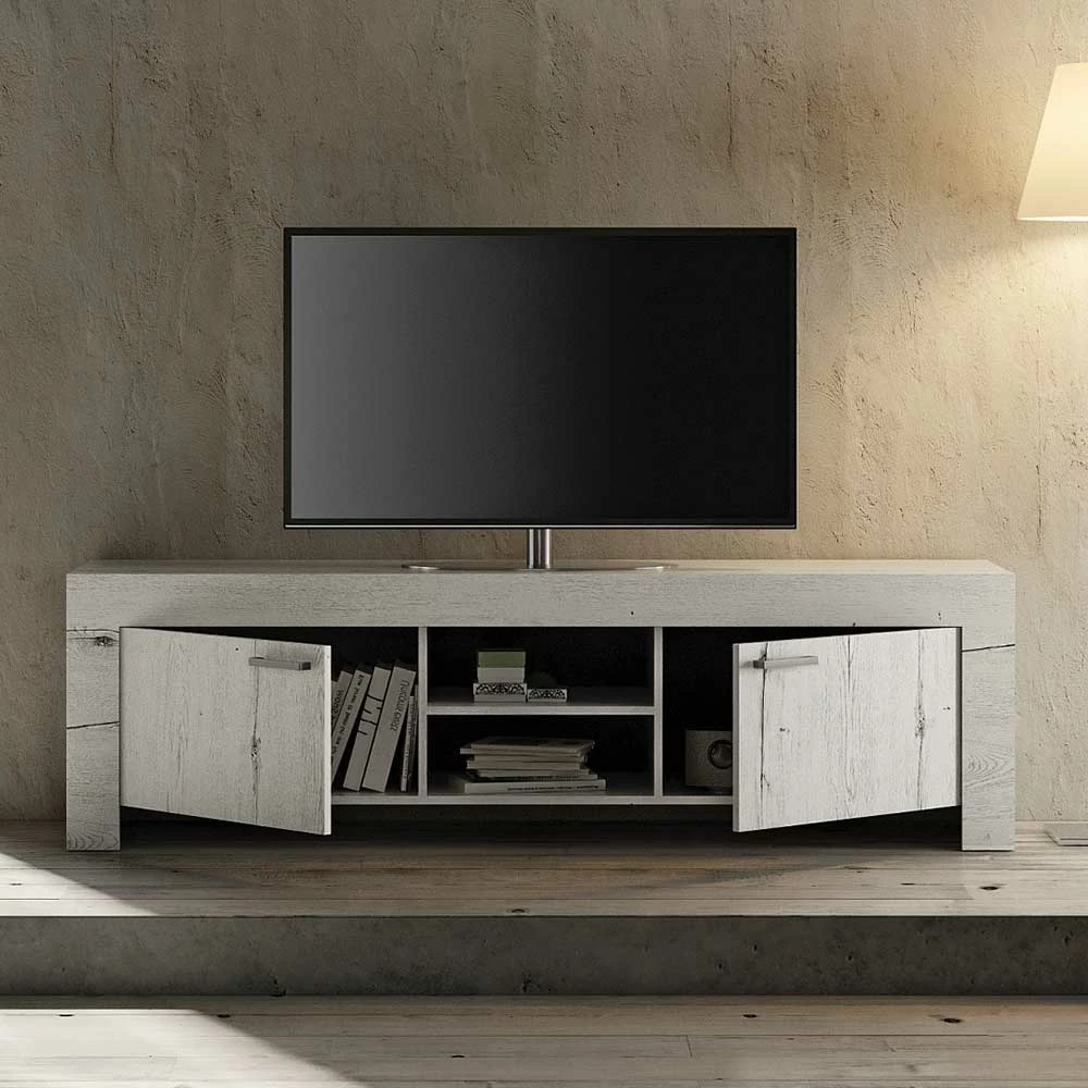 180cm TV Lowboard In Weißeiche - Izento – Bild 3