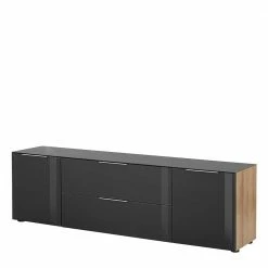 181x54x40 Designer Lowboard In Anthrazit Glas - Scremma