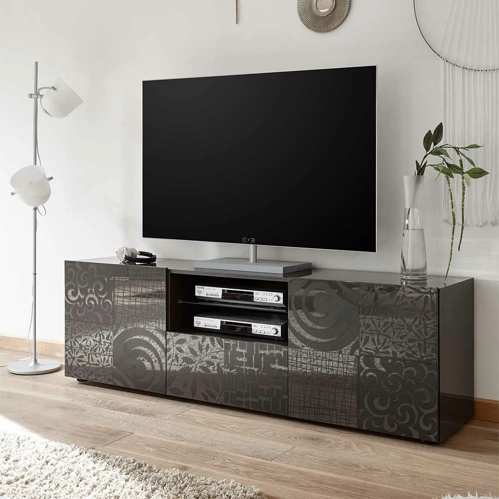 181x57x42 Cm Hochglanz TV Element In Grau - Ipatal I – Bild 2