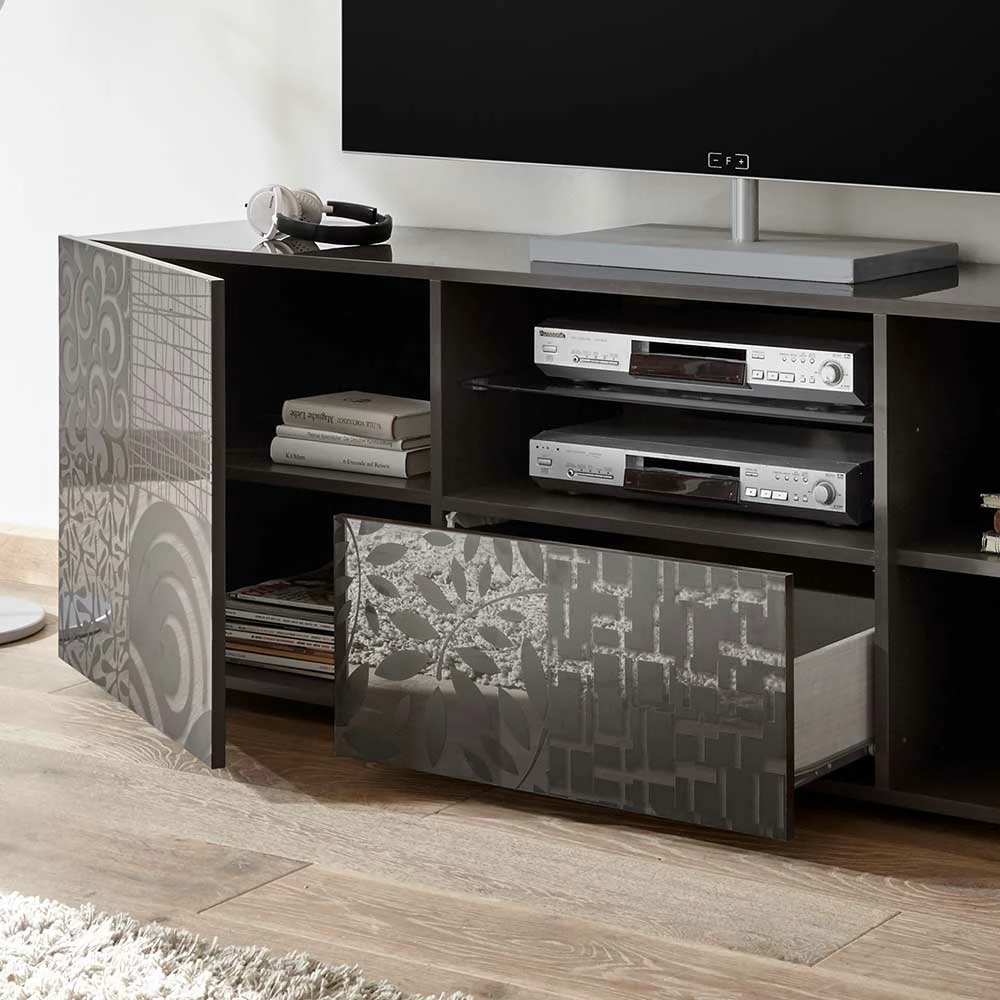 181x57x42 Cm Hochglanz TV Element In Grau - Ipatal I – Bild 4