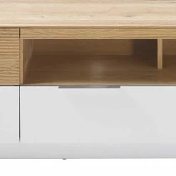 182x46x40 Skandi TV Board In Eiche & Weiß - Hedisca -Troncon Shop 182x46x40 skandi tv board in eiche weiss mit sockelgestell hedisca 05