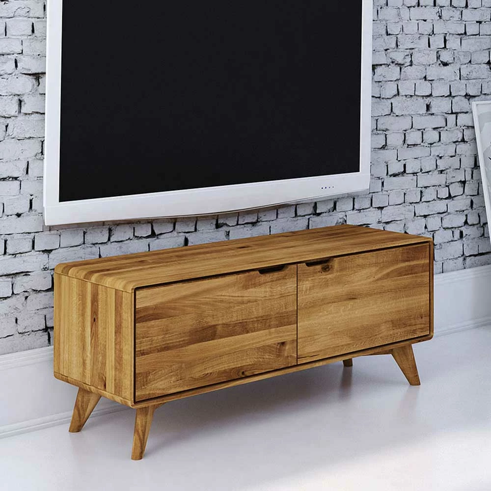 2-türiges TV Lowboard Aus Holz Wildeiche - Eavy I – Bild 2
