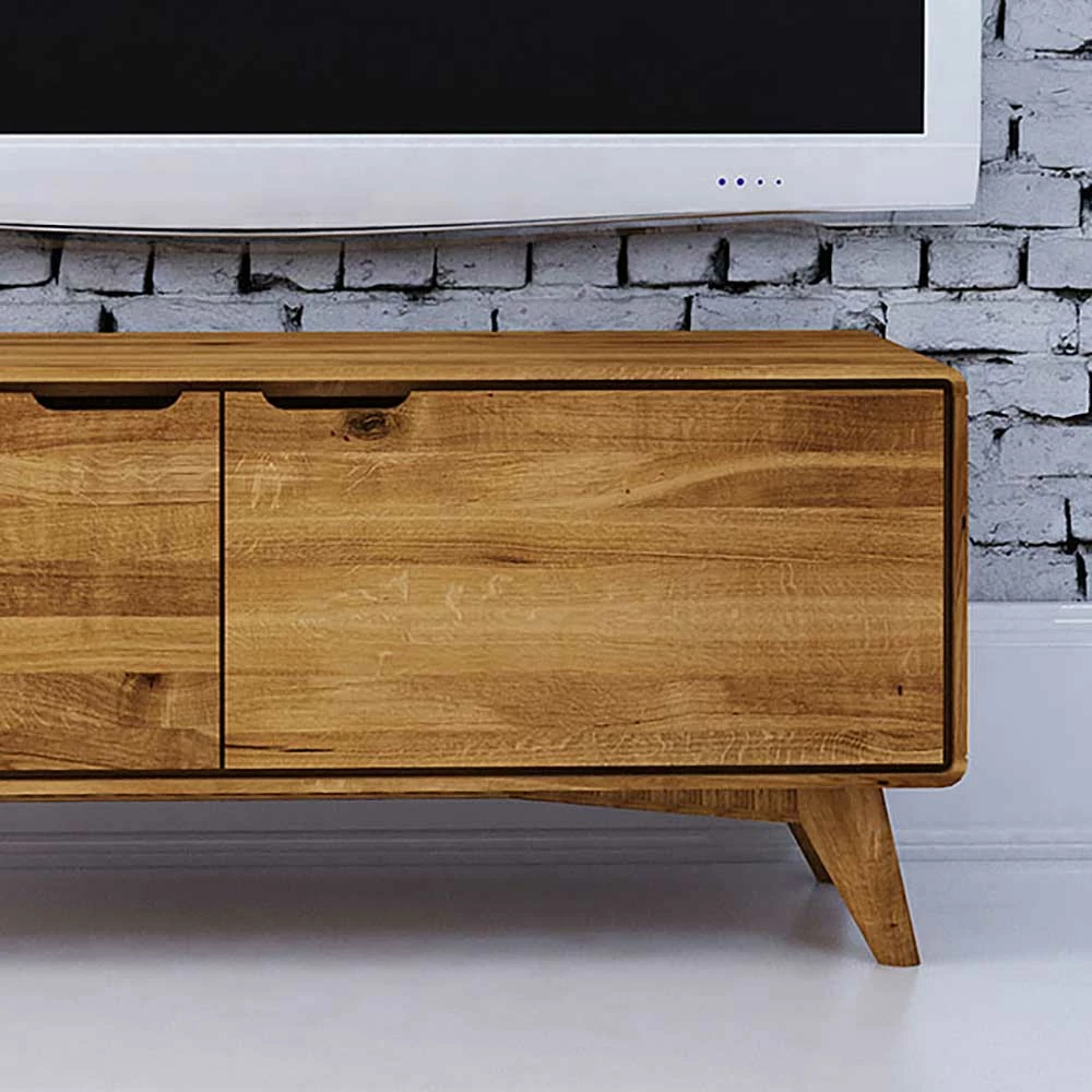 2-türiges TV Lowboard Aus Holz Wildeiche - Eavy I – Bild 4