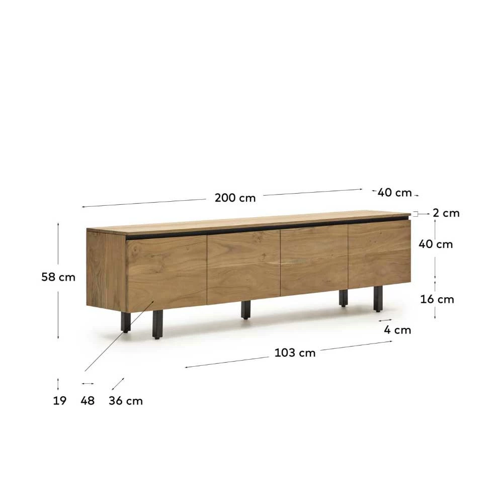 200x58x40 TV Unterschrank Mit Vier Türen - Pressin – Bild 6