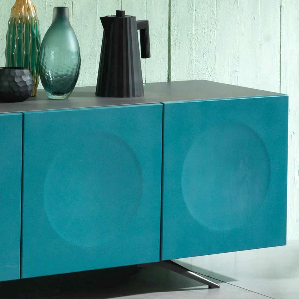 201cm Langes Türen-Sideboard In Petrol & Anthrazit - Tevez – Bild 4