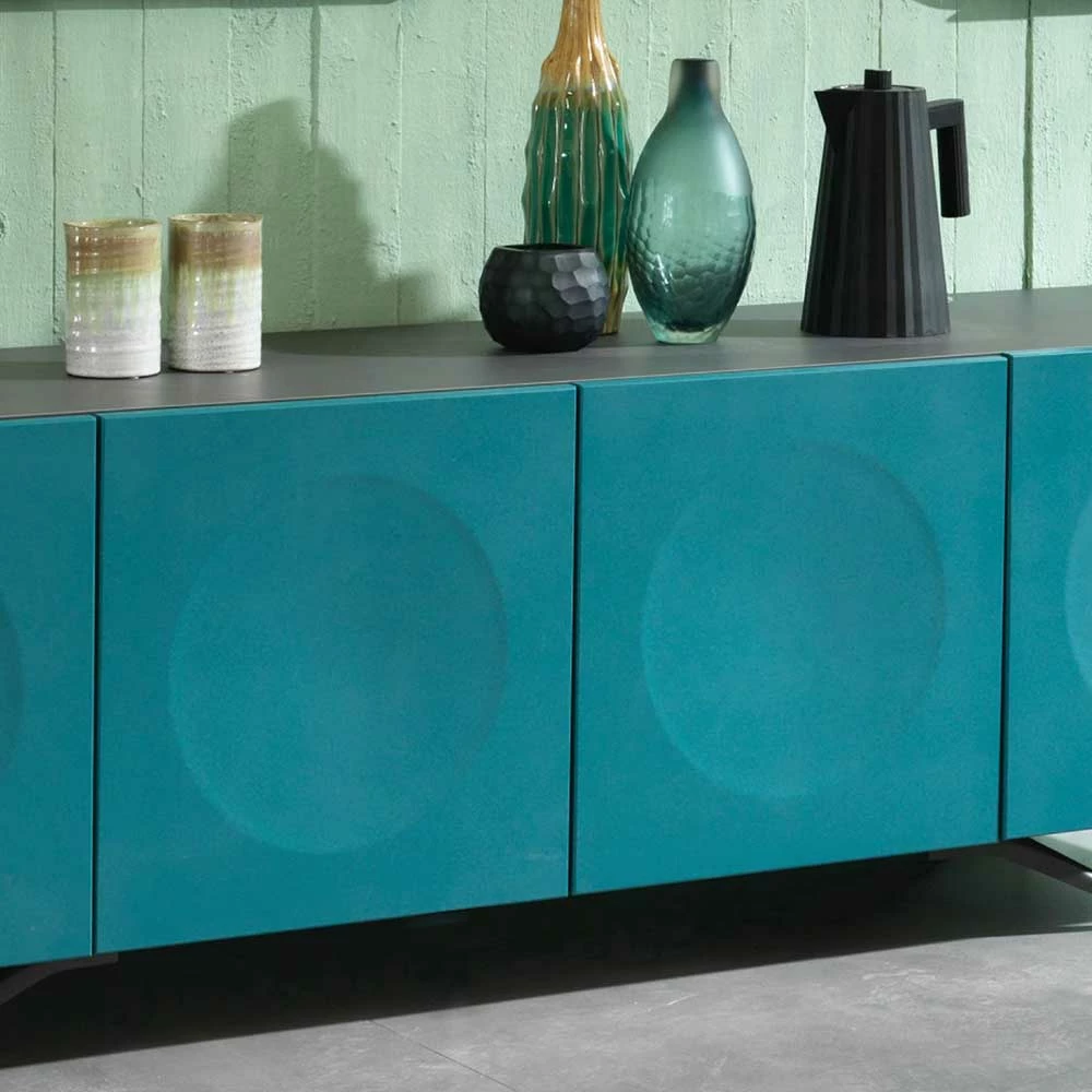 201cm Langes Türen-Sideboard In Petrol & Anthrazit - Tevez – Bild 5