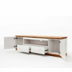 202x54x40 TV Unterschrank In Weiß & Asteiche - Vangels -Troncon Shop 202x54x40 tv unterschrank in weiss asteiche mit viel stauraum vangels 04