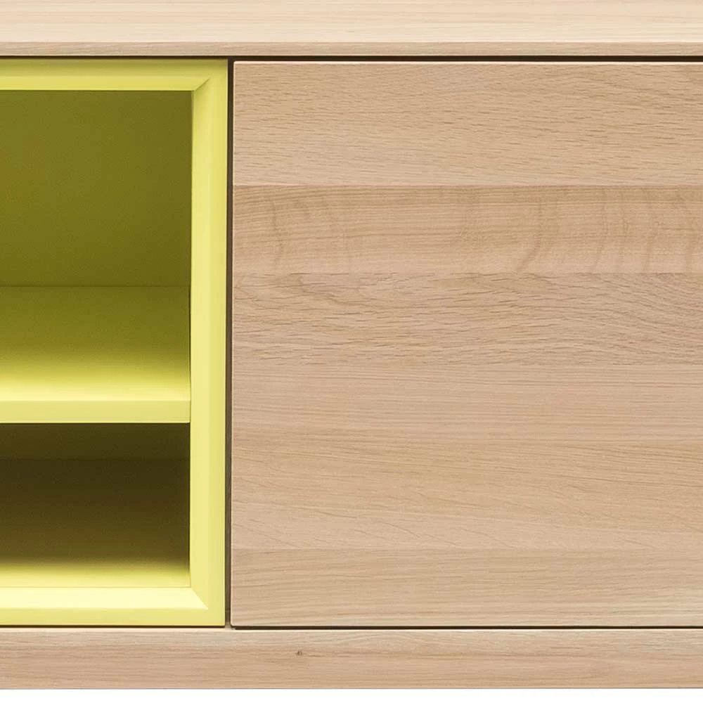 205x63x40 Designer Lowboard In Eiche Bianco & Gelb - Enifra – Bild 5