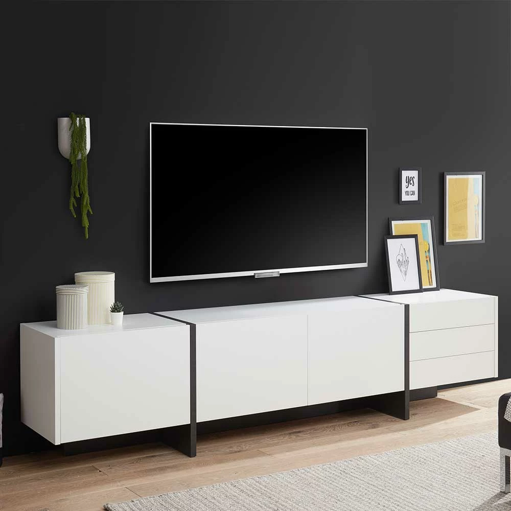 252x60x45 Wohnzimmer Lowboard In Weiß - Laucata – Bild 2