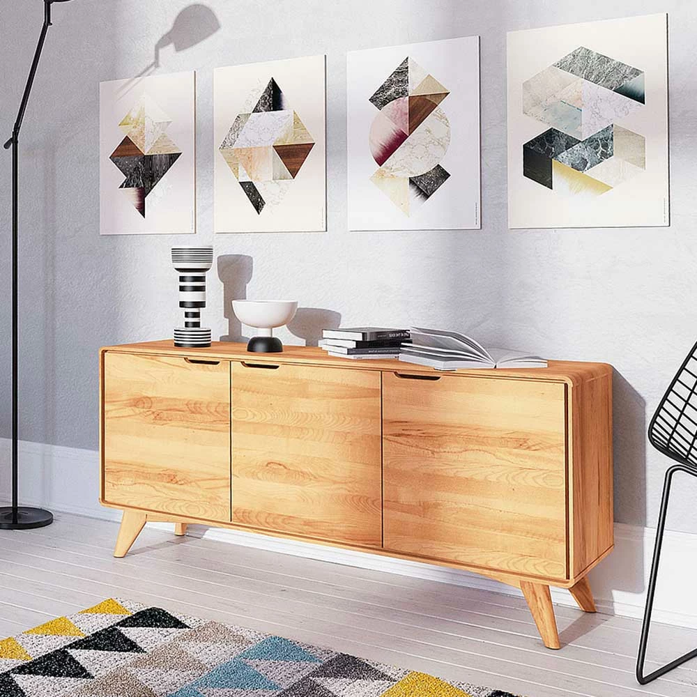 3-türige Kommode Aus Holz Kernbuche - Junola – Bild 3