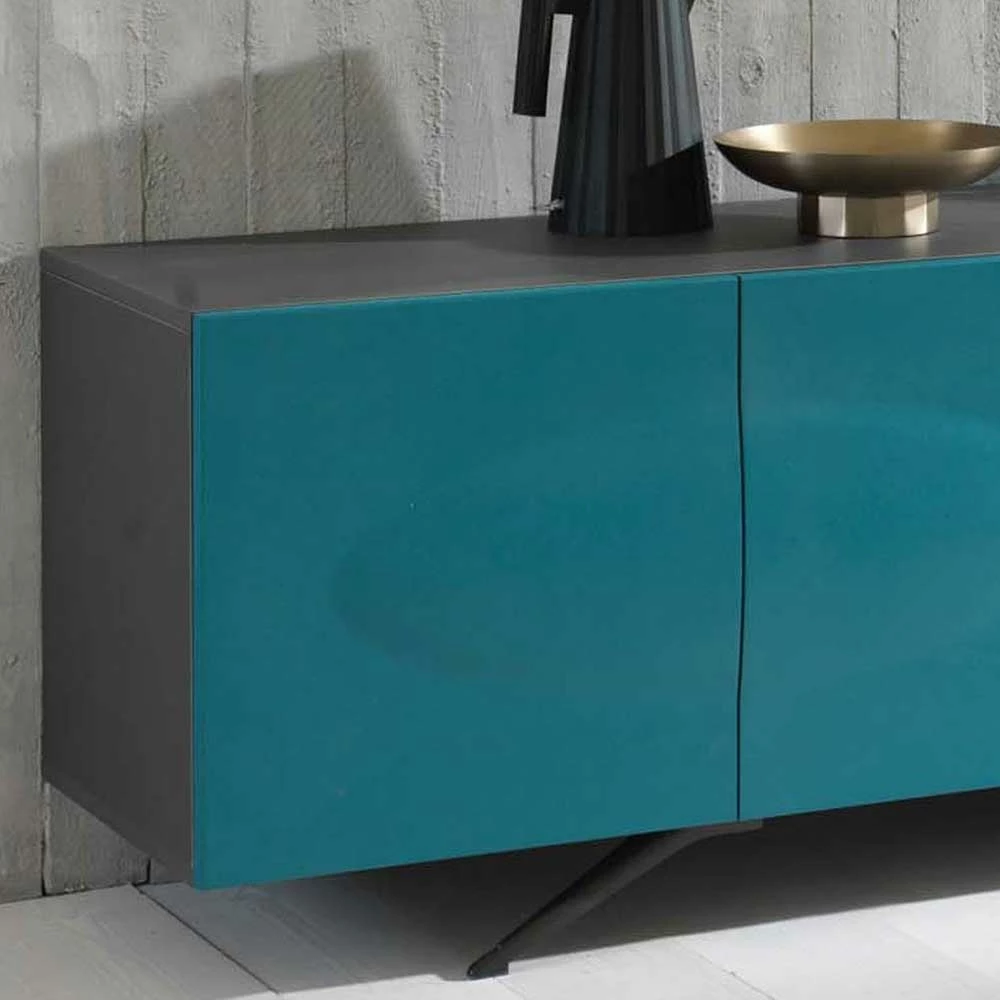 4 Türen Sideboard In Petrol & Anthrazit - Giordana – Bild 3
