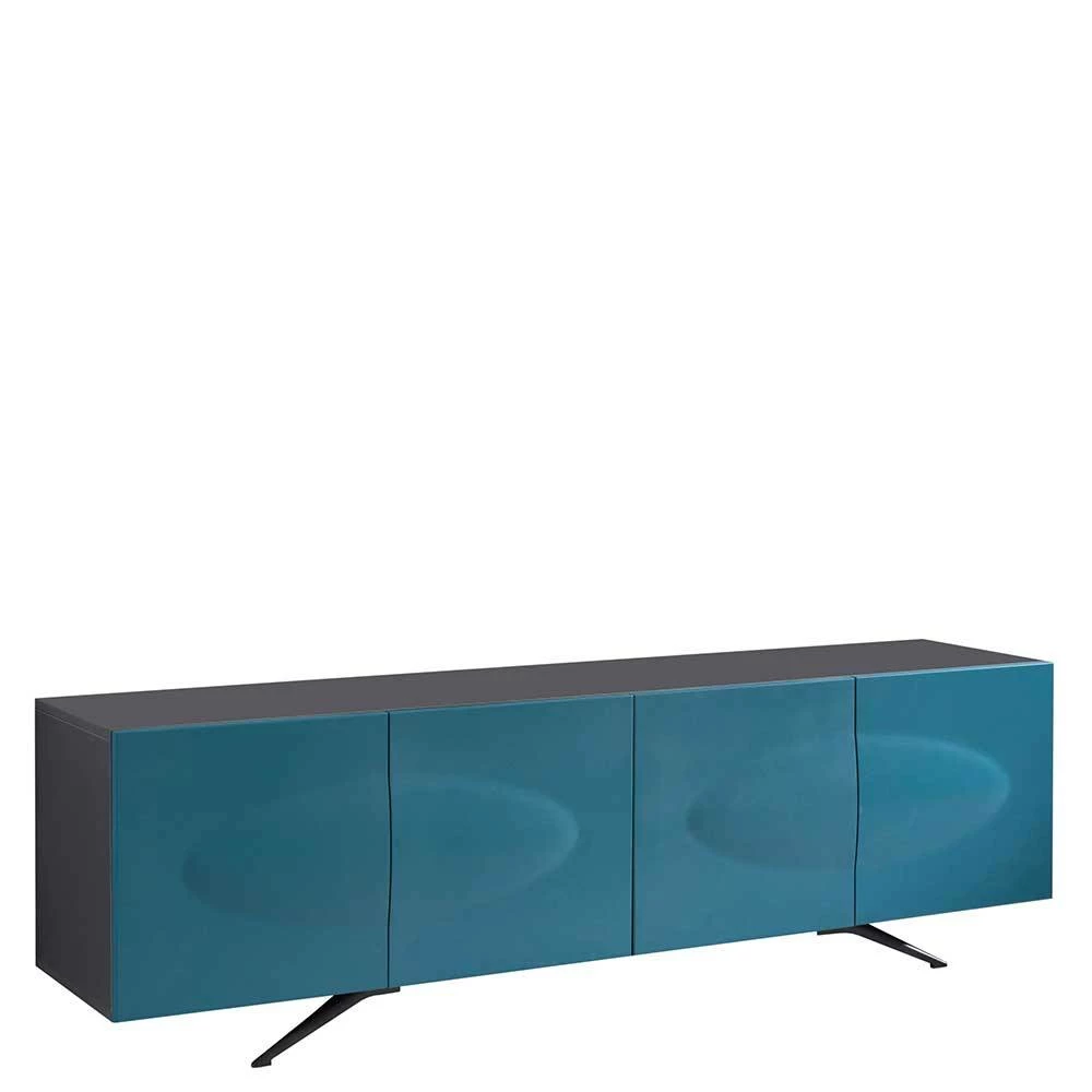 4 Türen Sideboard In Petrol & Anthrazit - Giordana