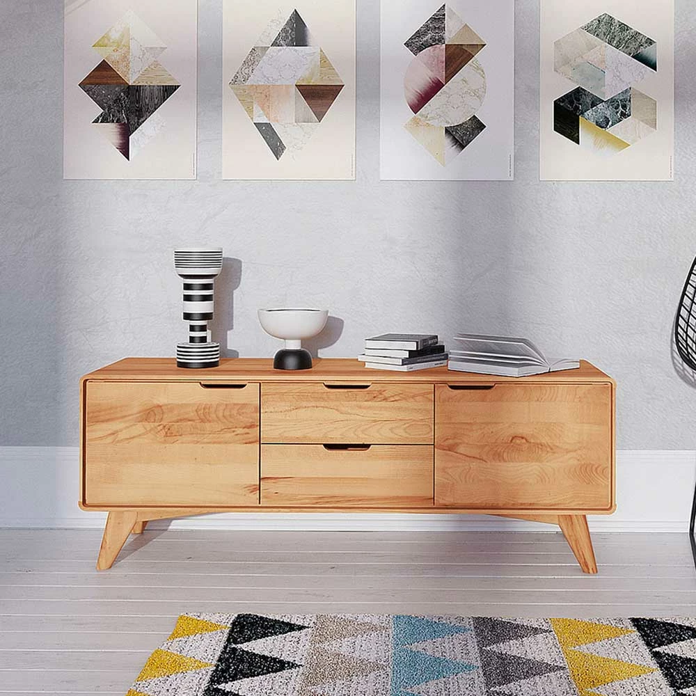 40cm Hohes Lowboard In Kernbuche - Junola – Bild 2