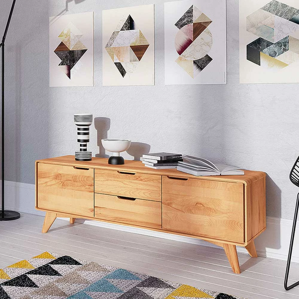 40cm Hohes Lowboard In Kernbuche - Junola – Bild 3