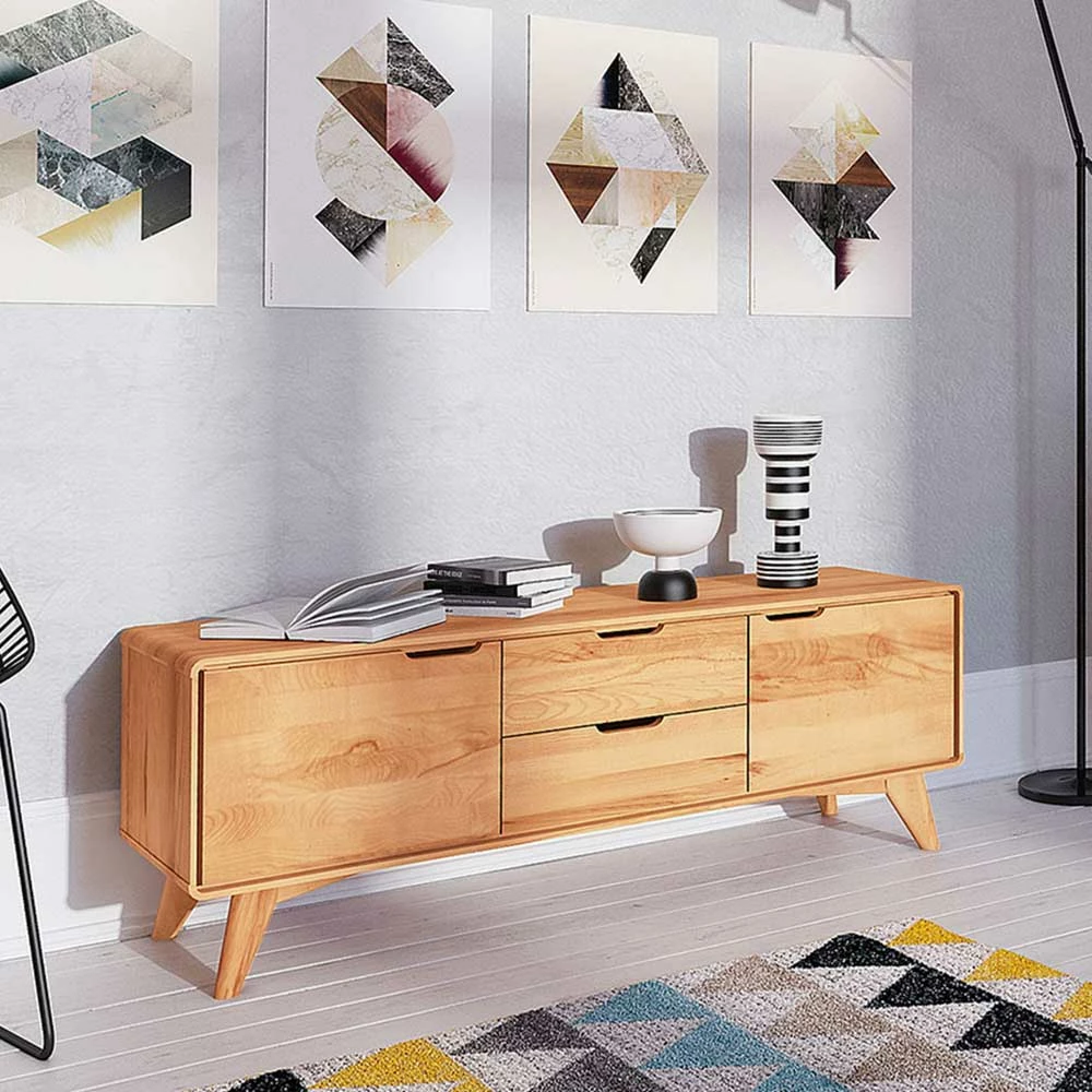 40cm Hohes Lowboard In Kernbuche - Junola – Bild 4