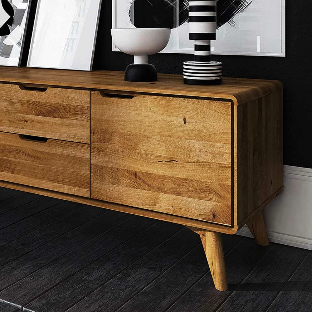 48cm Hohes Holz Lowboard Aus Wildeiche - Eavy – Bild 2