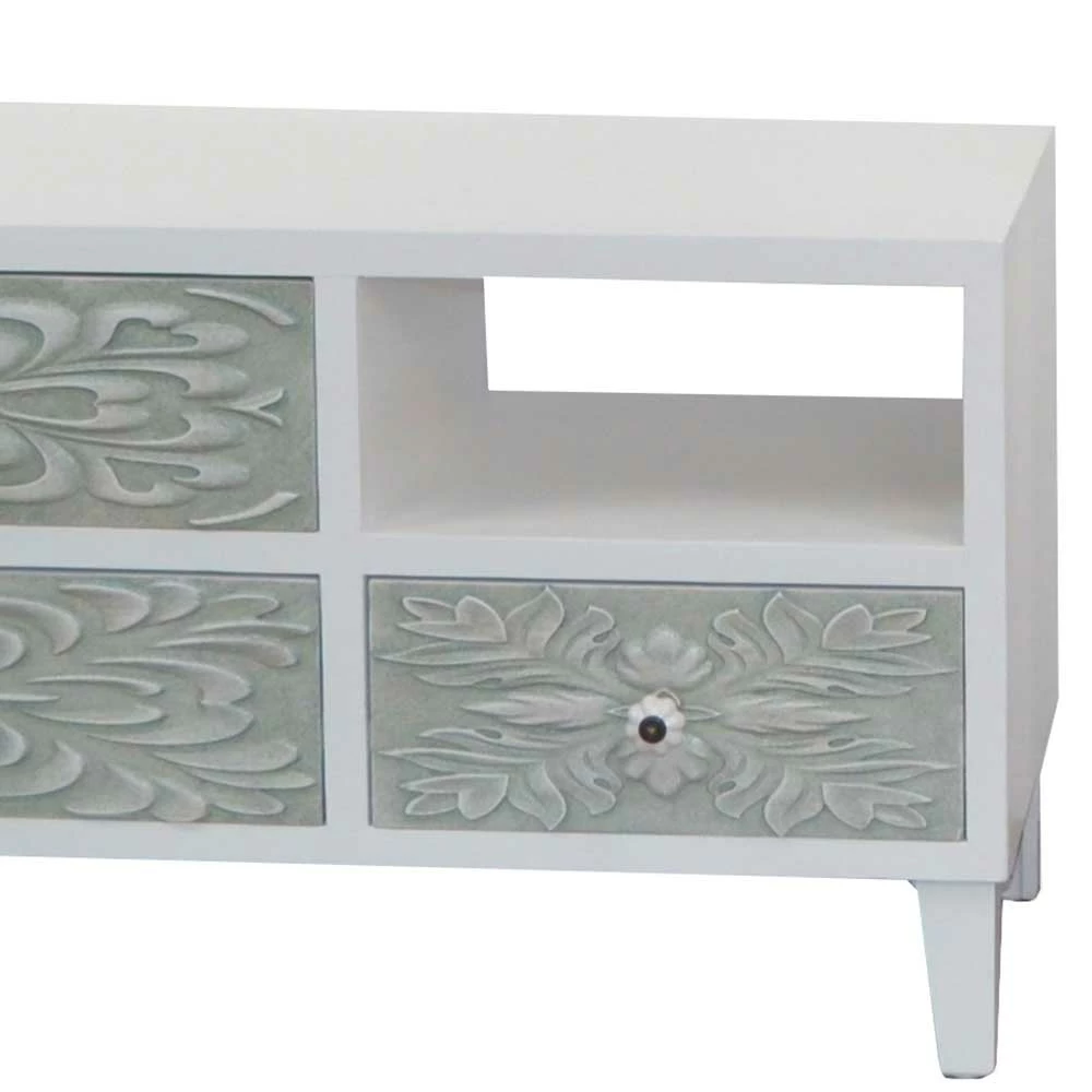 85x46x39 TV Board In Weiß & Grün - Contos – Bild 4