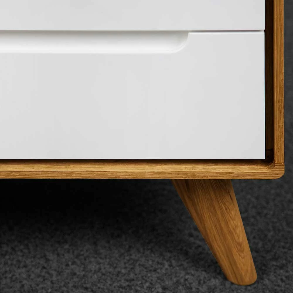 90x48x40 Kleine Kommode In Wildeiche & Weiß - Diesta – Bild 5