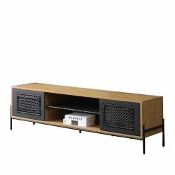 Ausgefallenes TV Board Mit Kunstrattan Einsätzen - Zavias