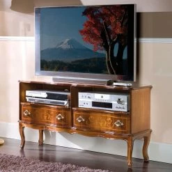 Barock Fernseh Tisch Mit 2 Schubladen Agosto & 2 Fächern