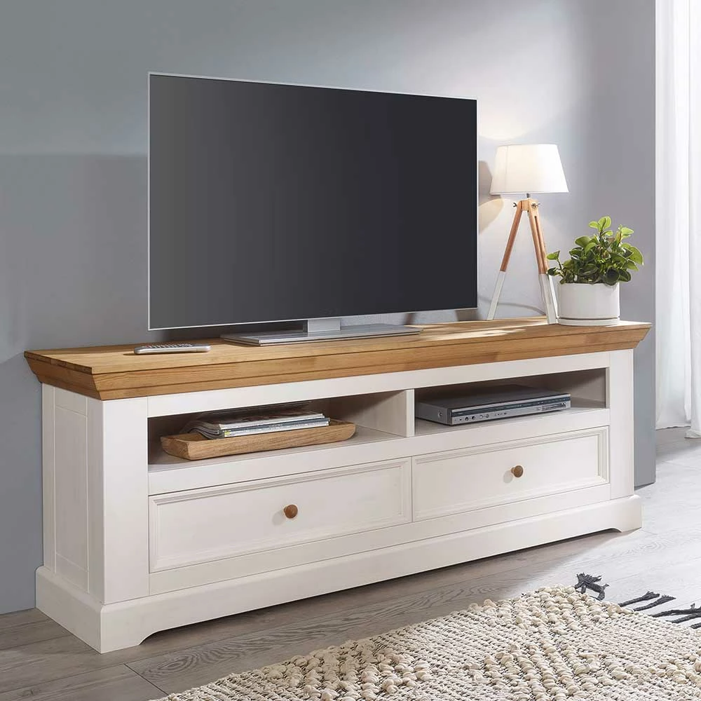 Breites TV-Lowboard Elvelina Aus Kiefer Massivholz – Bild 2