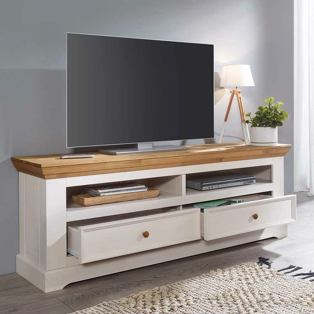 Breites TV-Lowboard Elvelina Aus Kiefer Massivholz – Bild 3