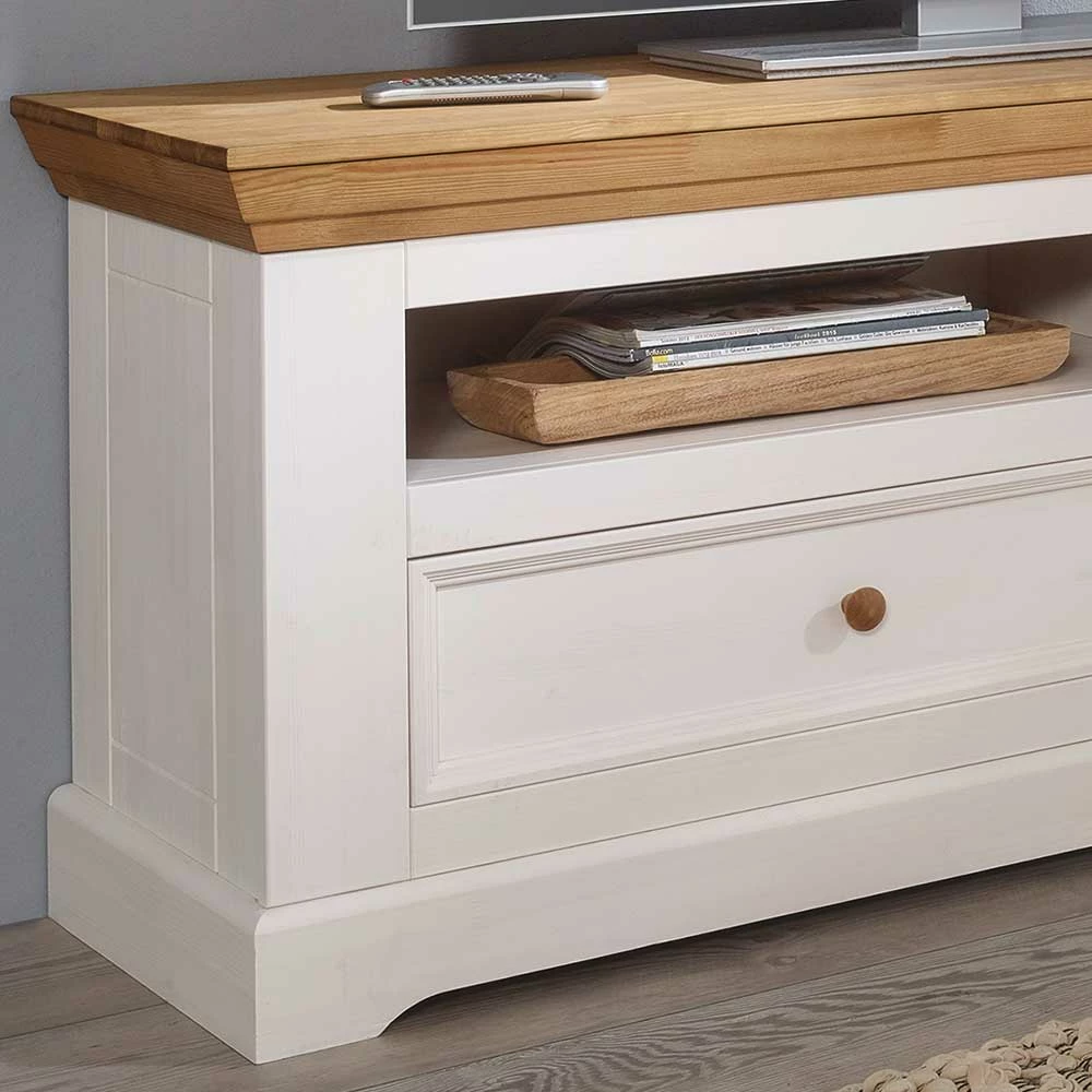 Breites TV-Lowboard Elvelina Aus Kiefer Massivholz – Bild 4