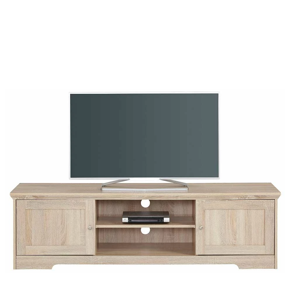 Country TV Unterschrank In Holznachbildung Eiche - Rienva – Bild 2