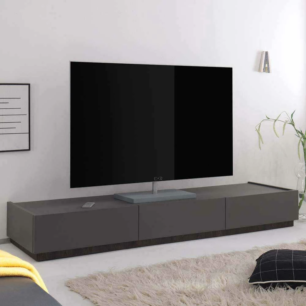 Dunkelgraues TV Board Mit Sockel In Wenge - Zialko – Bild 2