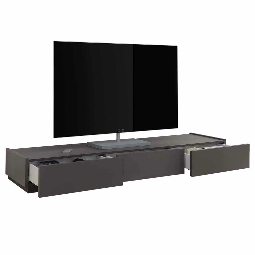 Dunkelgraues TV Board Mit Sockel In Wenge - Zialko – Bild 3