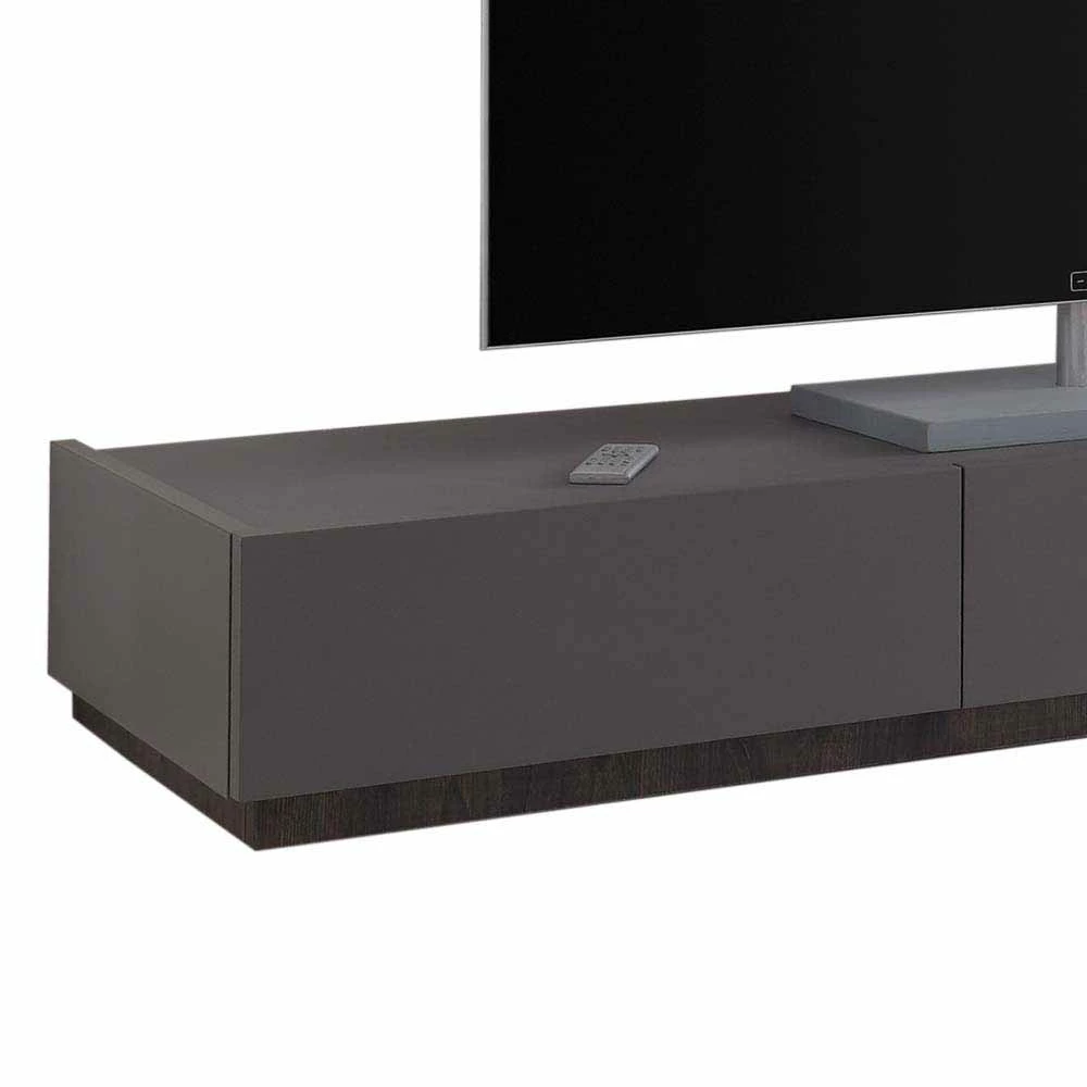 Dunkelgraues TV Board Mit Sockel In Wenge - Zialko – Bild 4