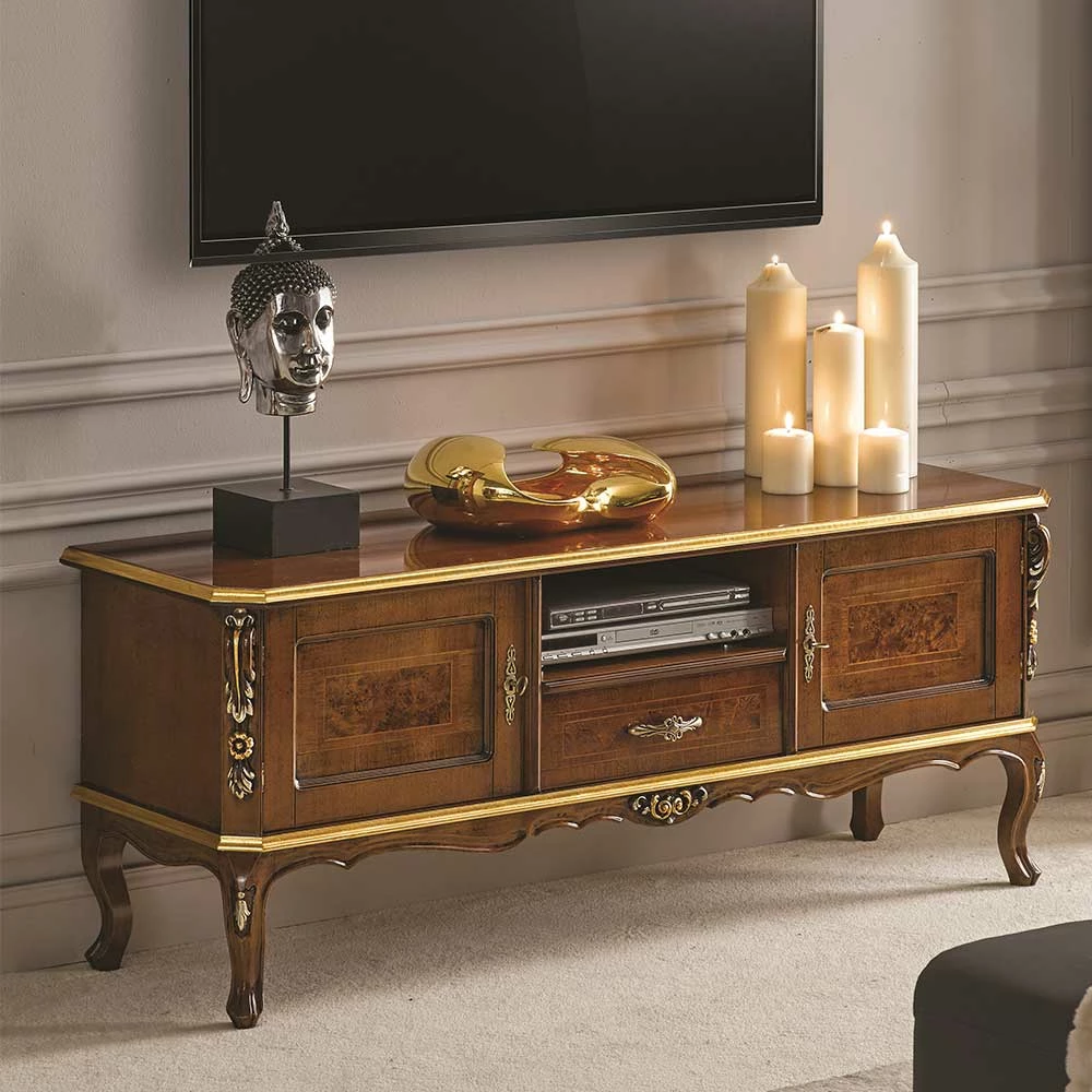 Edles TV Board In Nussbaum & Gold - Acsandrio – Bild 2