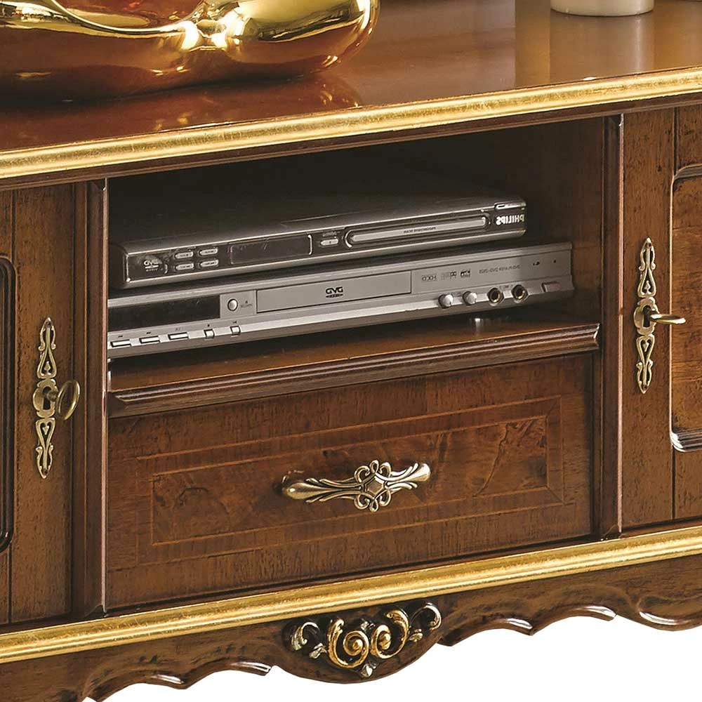 Edles TV Board In Nussbaum & Gold - Acsandrio – Bild 4