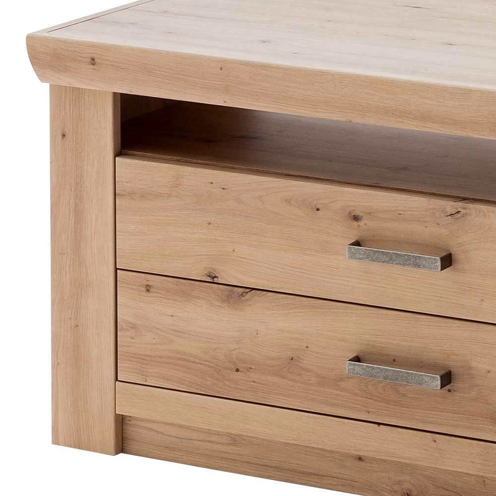 Eiche Dekor TV Board mit 2 Schubladen - Wykina Eiche Dekor TV Board Mit 2 Schubladen - Wykina -Troncon Shop eiche dekor tv board mit 2 schubladen regalfach schrankfach wykina 03