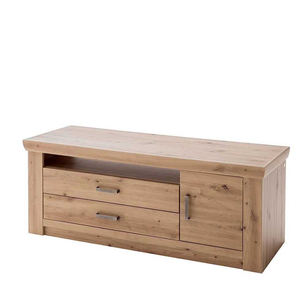Eiche Dekor TV Board mit 2 Schubladen - Wykina Eiche Dekor TV Board Mit 2 Schubladen - Wykina -Troncon Shop eiche dekor tv board mit 2 schubladen regalfach schrankfach wykina f